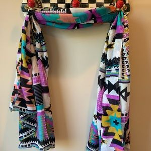 Multicolor linen long scarf